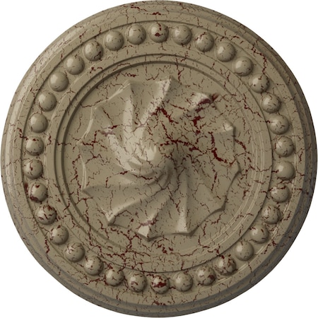 Ekena Millwork Foster Shell Ceiling Medallion (Fits Canopies up to 9 5/8"), 15 3/4"OD x 2"P, Gobi Desert Crackle CM15FOGDC